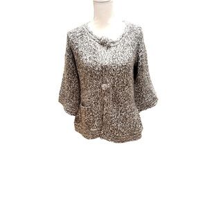 Chunky wool blend gorgeous cardigan with knit covered buttons size medium